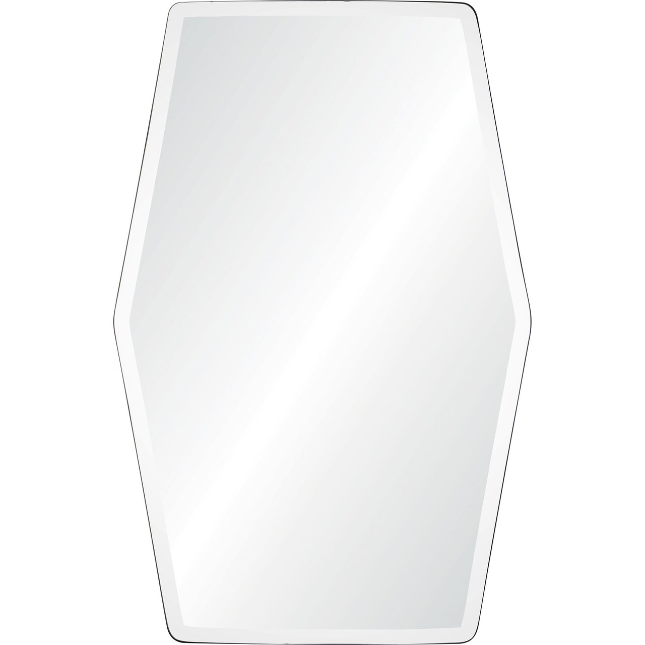 Signature Home Collection 36" Silver Unframed Beveled Hexagonal Wall Mirror